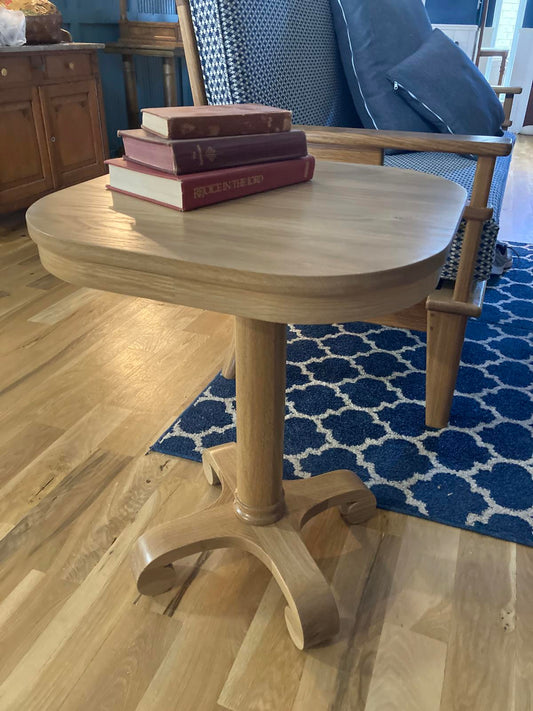 Custom Handmade Oak Pedestal Side Table