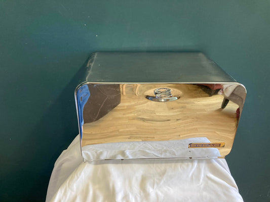 Vintage Chrome Bread Box – Mid-Century Modern Metal Bread Bin