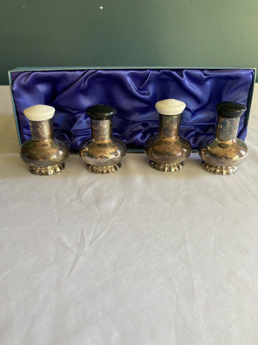 International Silver Co 6364 Silverplate Salt & Pepper shakers, 2 sets With Box