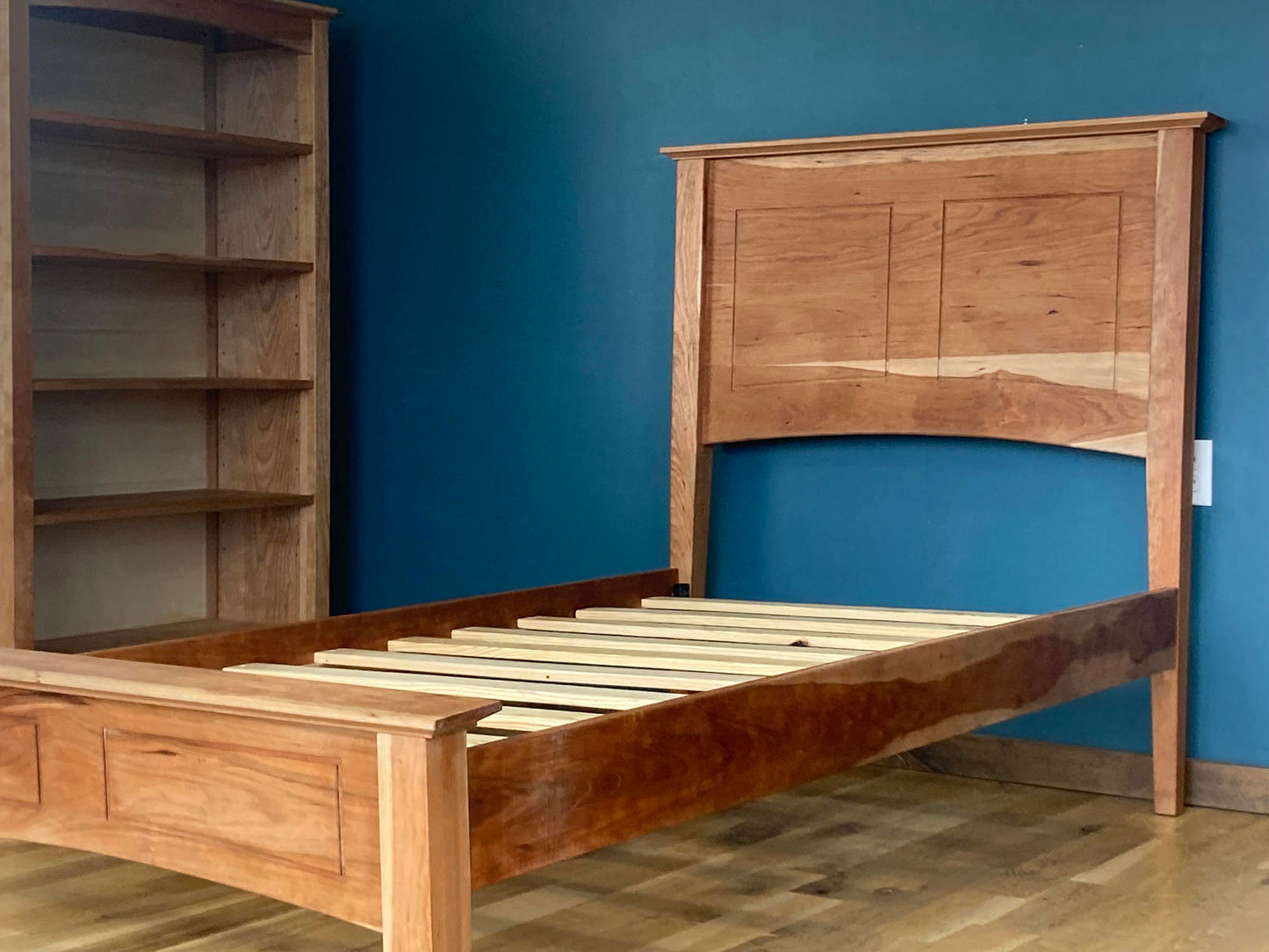 Solid Cherry Wood Shaker Style Bed Frame