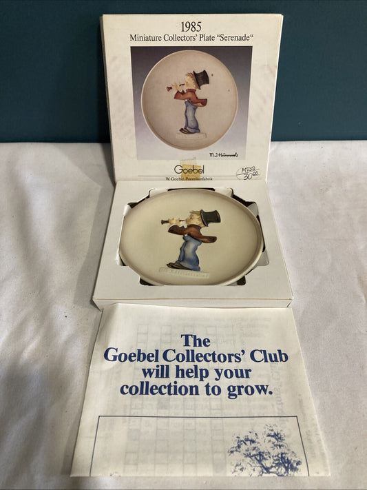 Hummel Goebel 4” Plate Little Music Makers Hand Painted #469 Box Vintage Germany