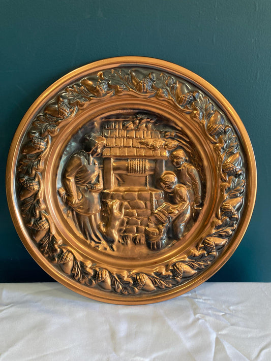 Coppercraft Guild Decorative Plate Wishing Well 12.8”