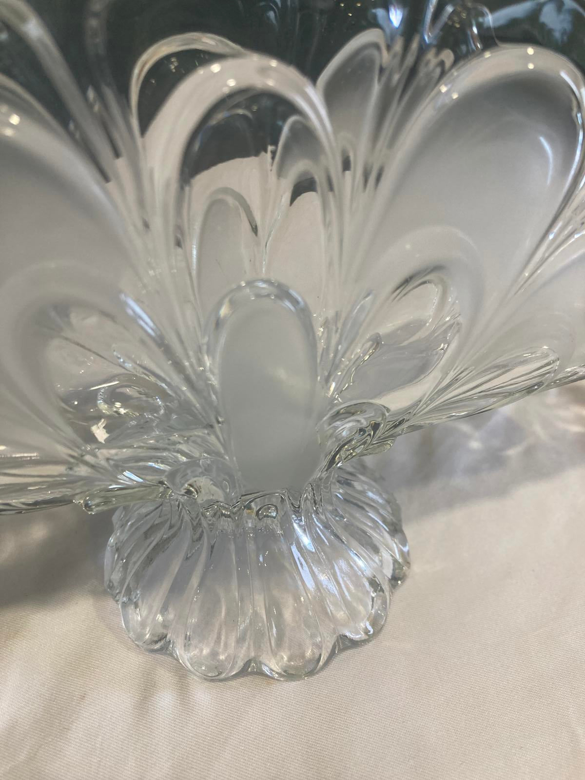 Vintage Bohemian Glass Petal Dish Set Made in Czech Republic