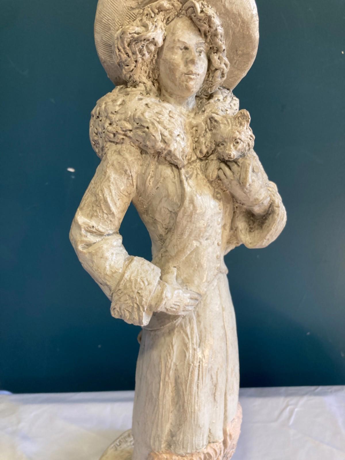 Trace Guthrie Sculpture Woman with Dog 1996 – Trace Guthrie 23.75"