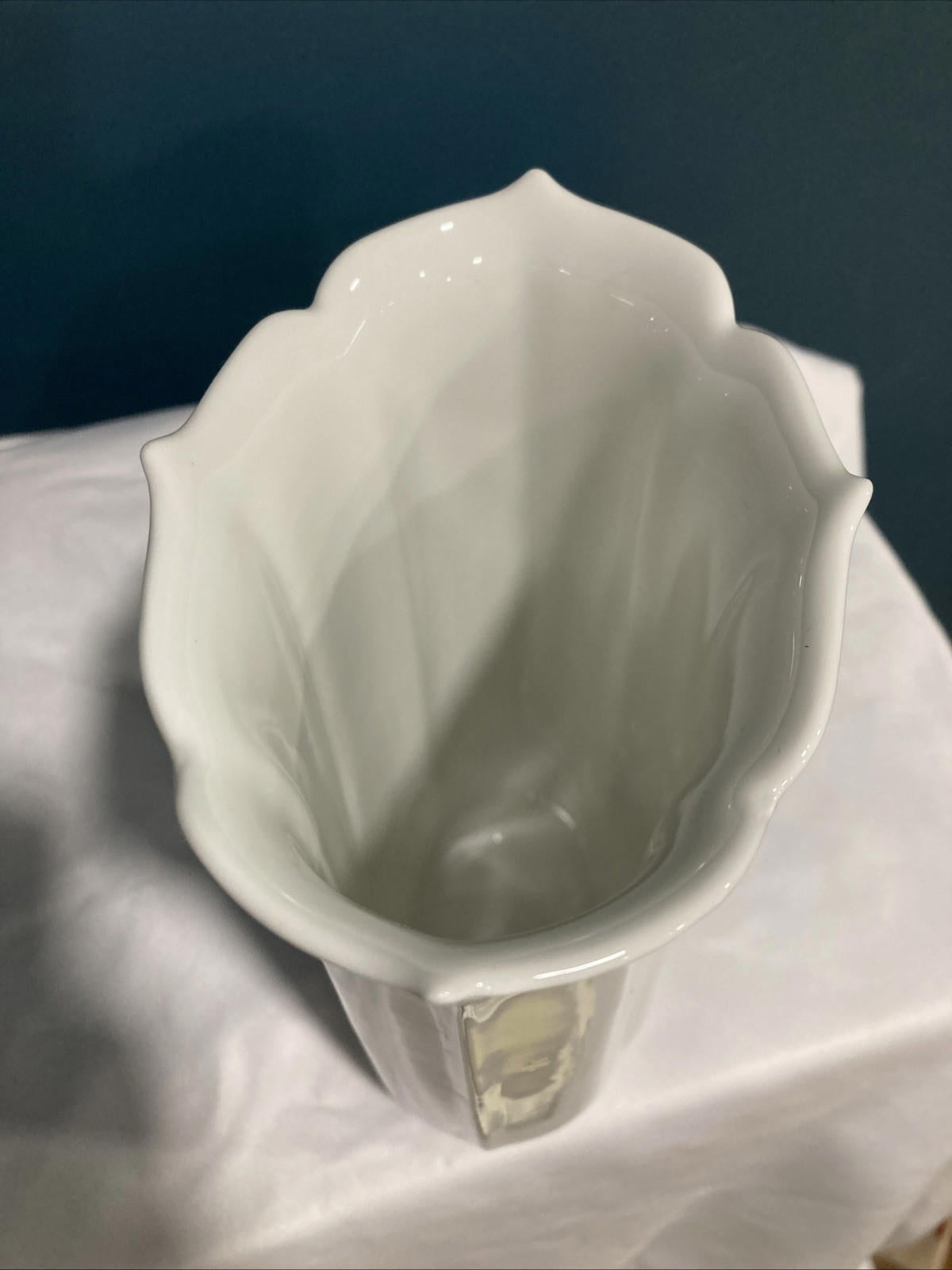 Vintage KAISER West Germany Golden Crown White Porcelain Flower Vase