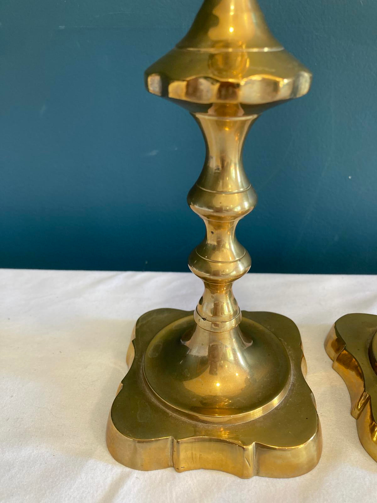 Vintage Carnat Brass Candlestick Pair
