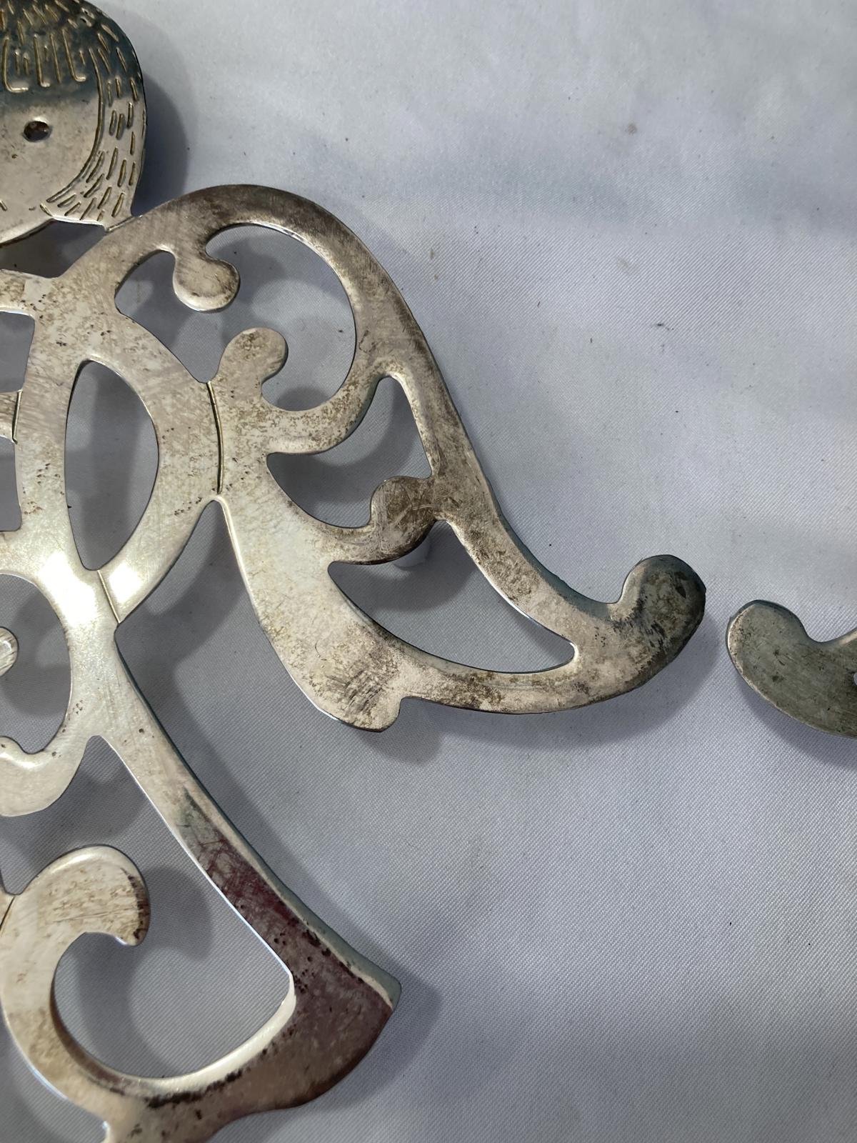 Vintage Silverplate Angel Wall Trivets Pair Mid Century Style