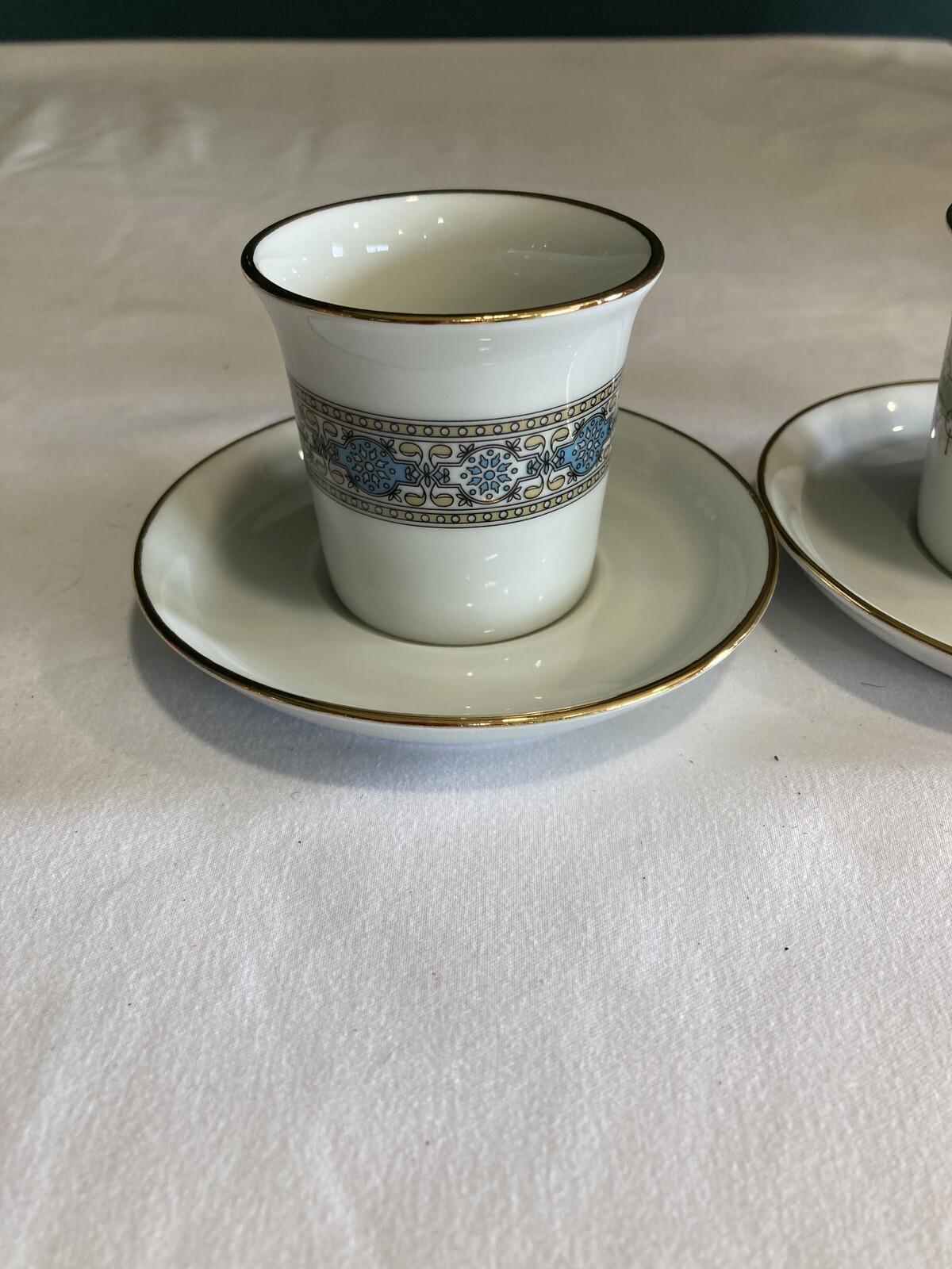 Vintage LPA Italy Demitasse Cups & Saucers – Set of 2 Espresso Cups with Gold Trim