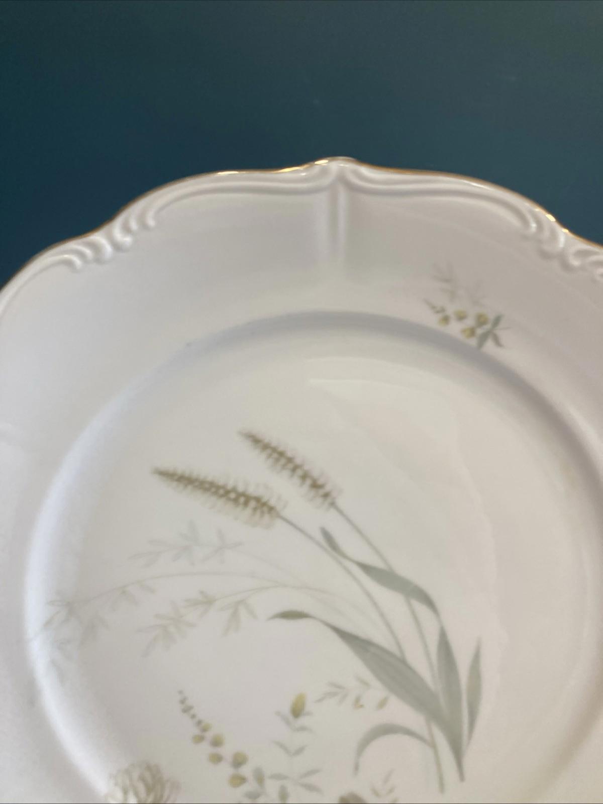 Vintage Forest “Harvest” Thistle Dinner Plate 10” Gold Rim Bavaria Germany, set of 8