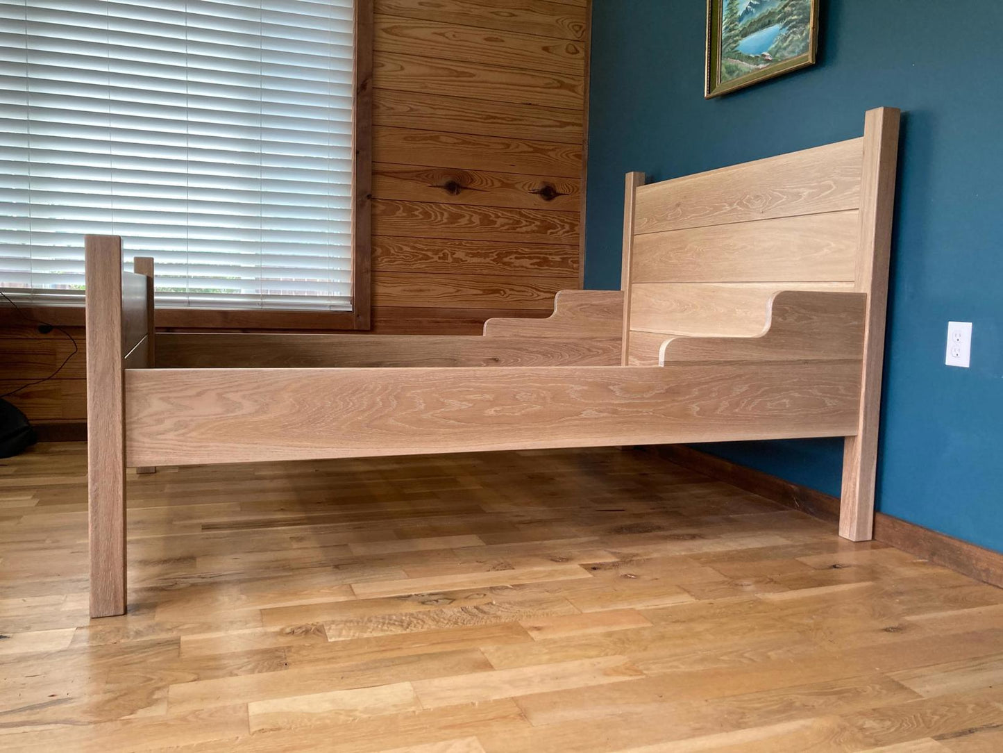 Solid Oak Bed Frame – Handmade Platform Bed – Custom Wood Bedroom Furniture