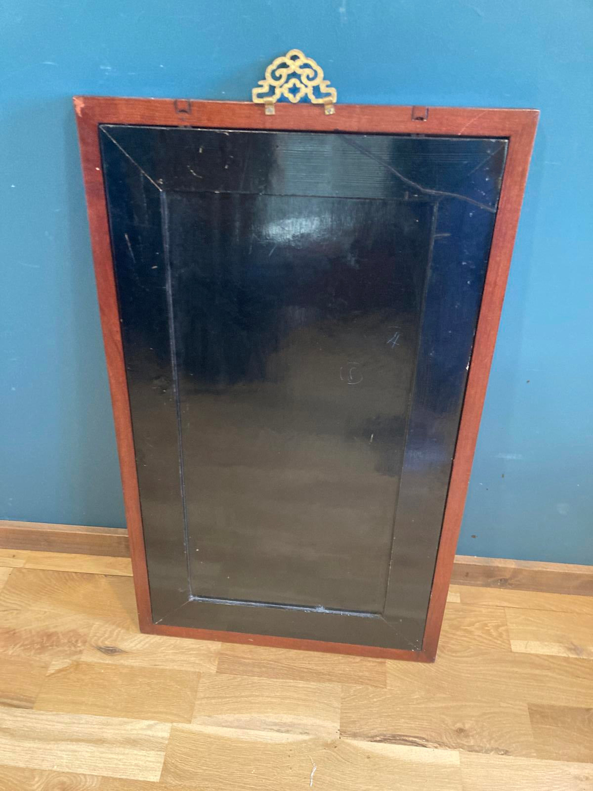 Vintage Asian Stone Inlay Wall Art with Wood Frame