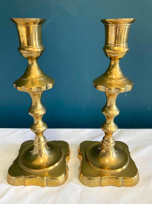 Vintage Carnat Brass Candlestick Pair