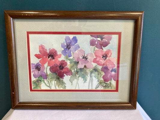 Floral Watercolor Print Framed Wall Art – Signed by Artist