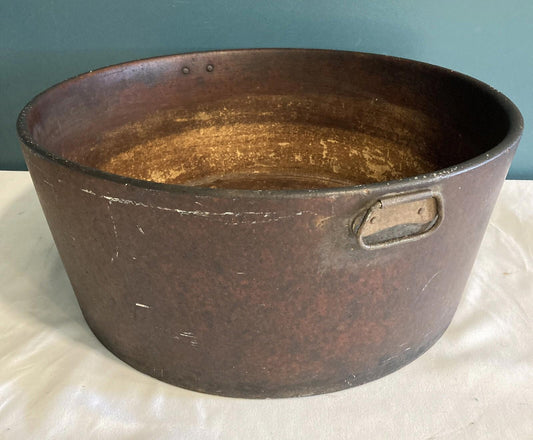 Antique Primitive 1800s Fibre Bowl with Handles – United Industrial 16” USA Made