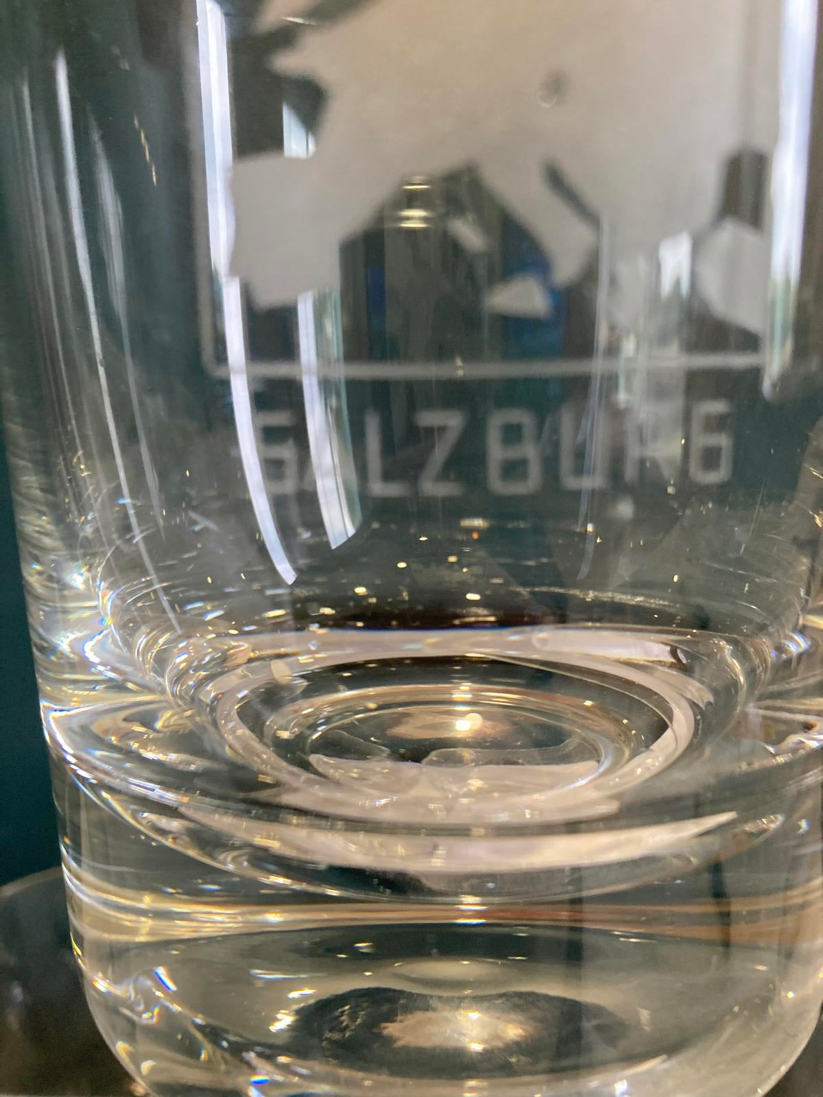 Vintage Etched Glass European City Tumbler Set of 7