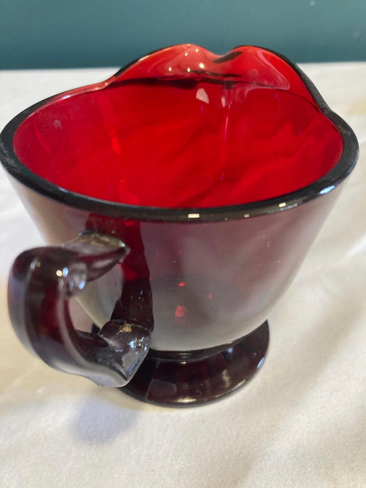 Vintage Ruby Red Glass Creamer