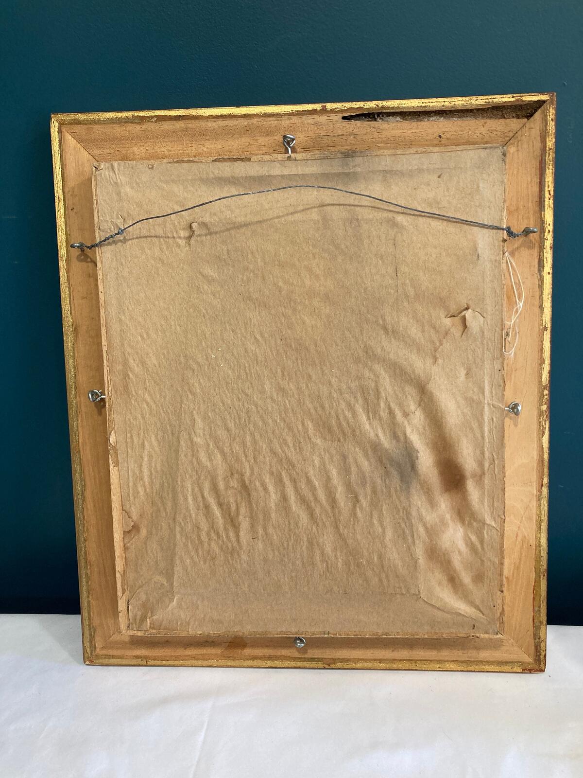 Antique Chinese Rosewood Carving Framed Botanical Gilded Wall Art Asian Decor