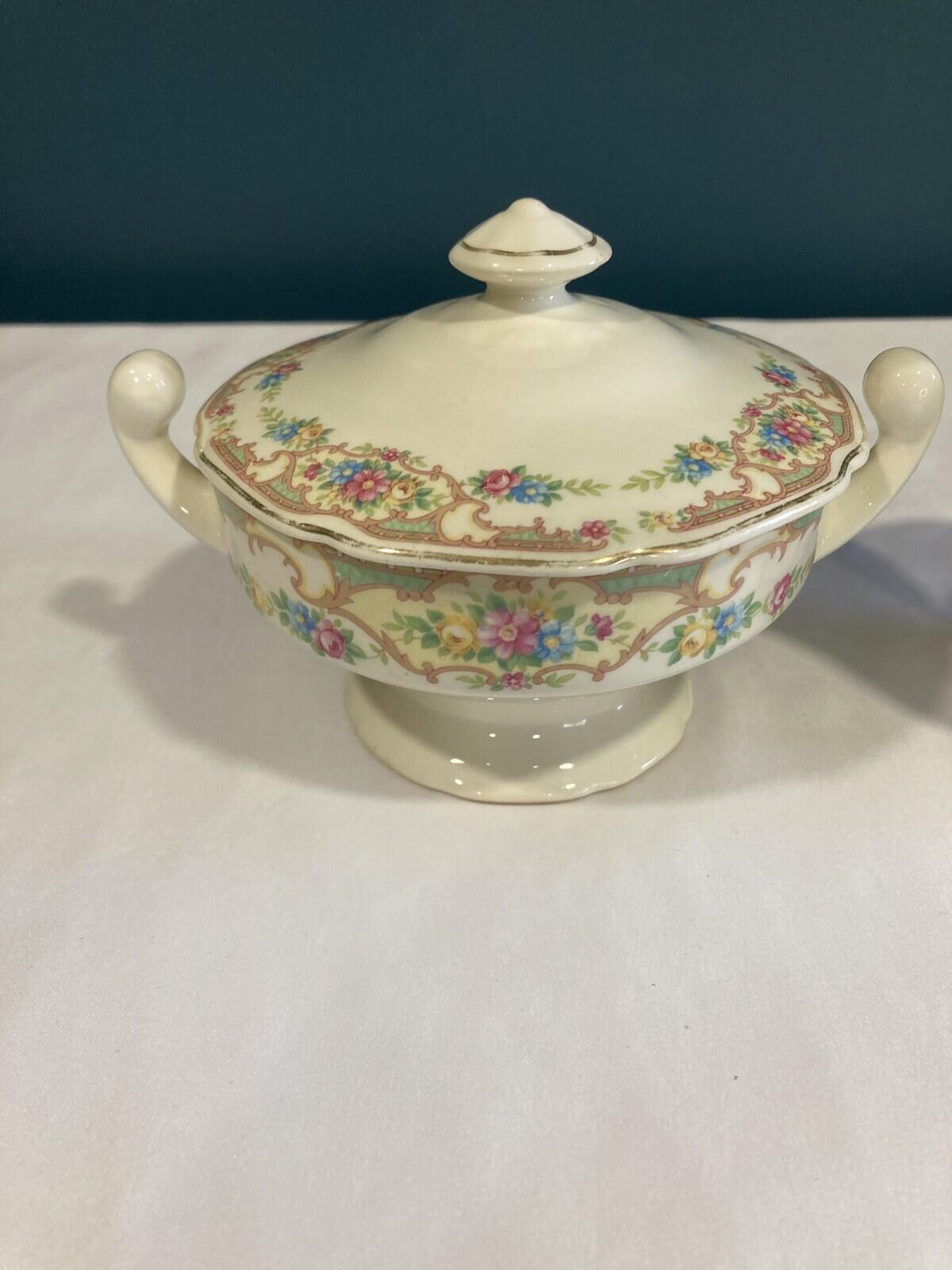 Vintage Clemons Pottery Mildred Covered Sugar Bowl and Creamer Set, Spring Pastel Pottery, Handcrafted Ceramic Serveware, Vintage Finds