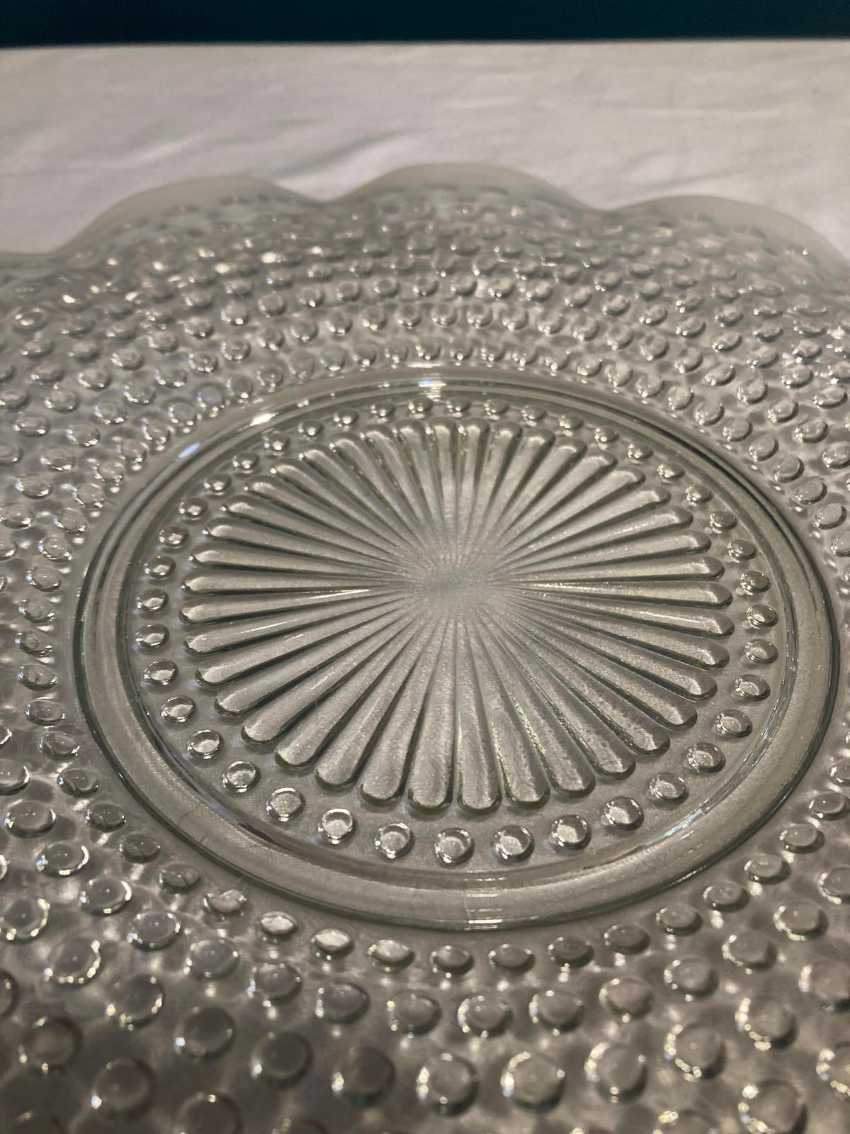 Vintage Anchor Hocking Moonstone Hobnail Plate