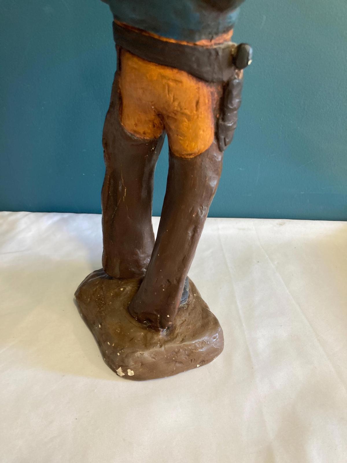 Vintage Ceramic Painted Cowboy Statue