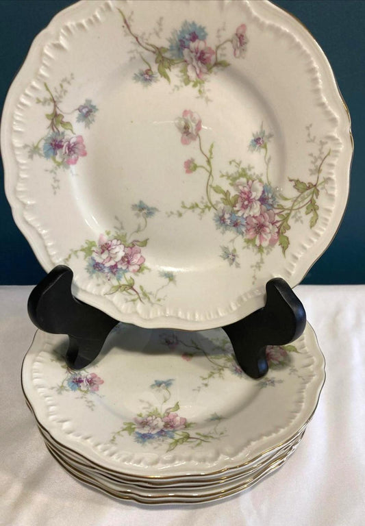 Vintage Theodore Haviland Annette Bread Plate Gold Rim Made in USA, set of 6