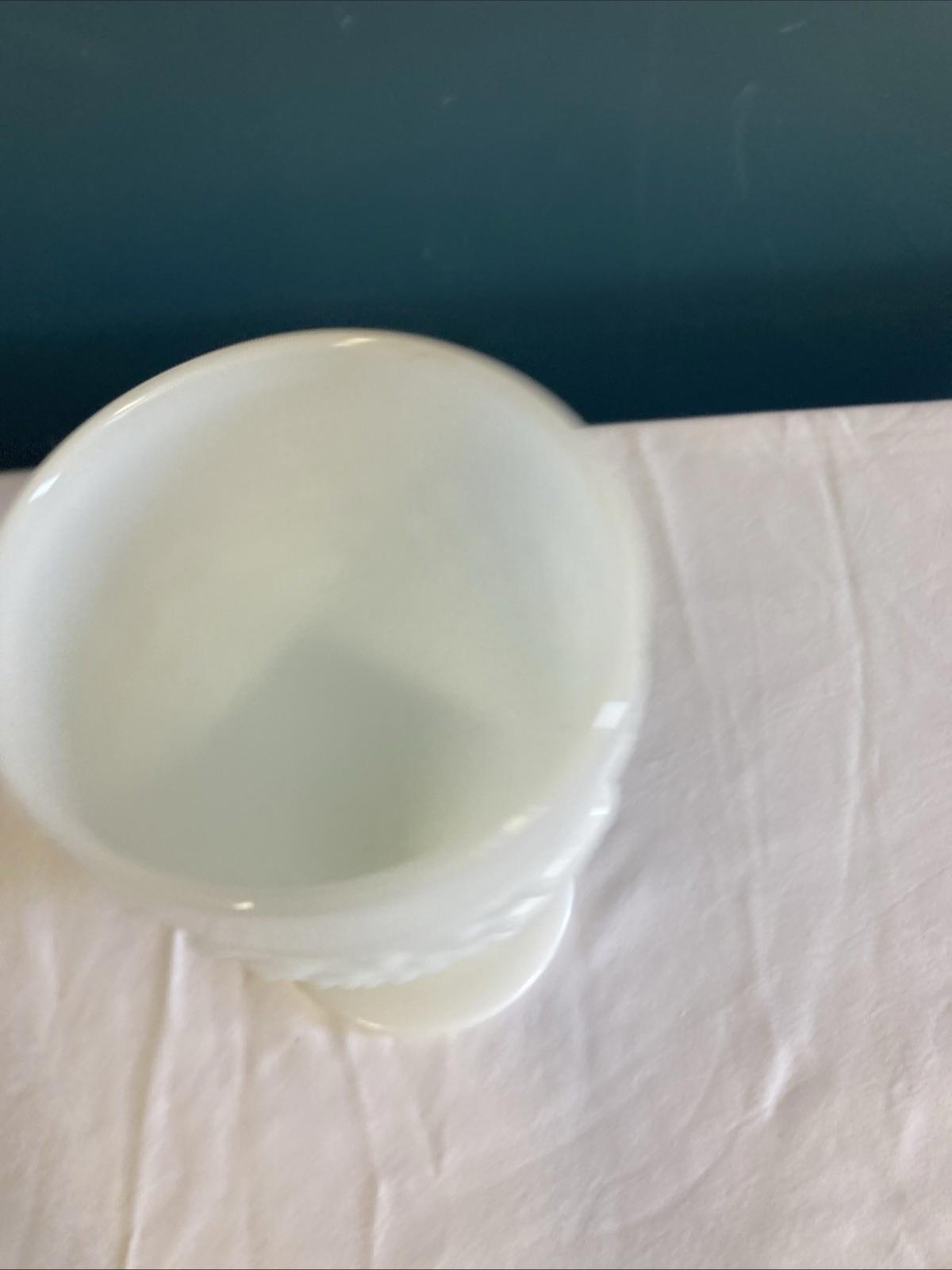 Vintage Anchor Hocking Milk Glass Goblet, Hobnail Dot Dash Pattern