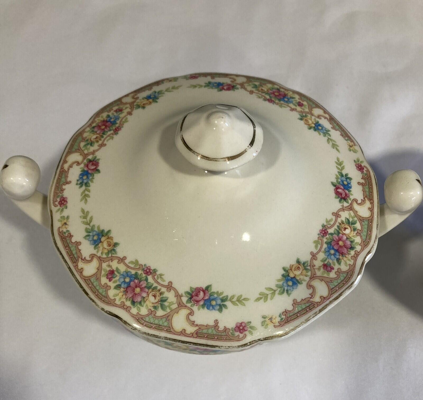Vintage Clemons Pottery Mildred Covered Sugar Bowl and Creamer Set, Spring Pastel Pottery, Handcrafted Ceramic Serveware, Vintage Finds