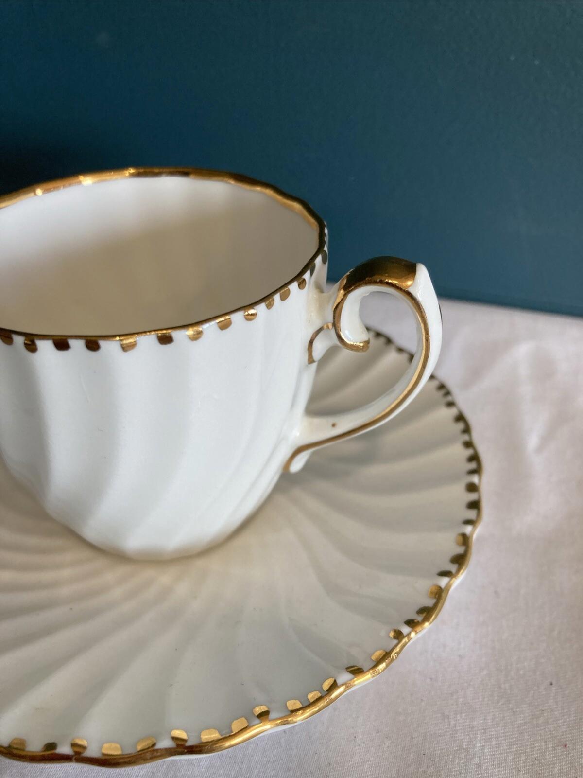 Classic Old Grecian Flute Tea Cup and Saucer, Gladstone England