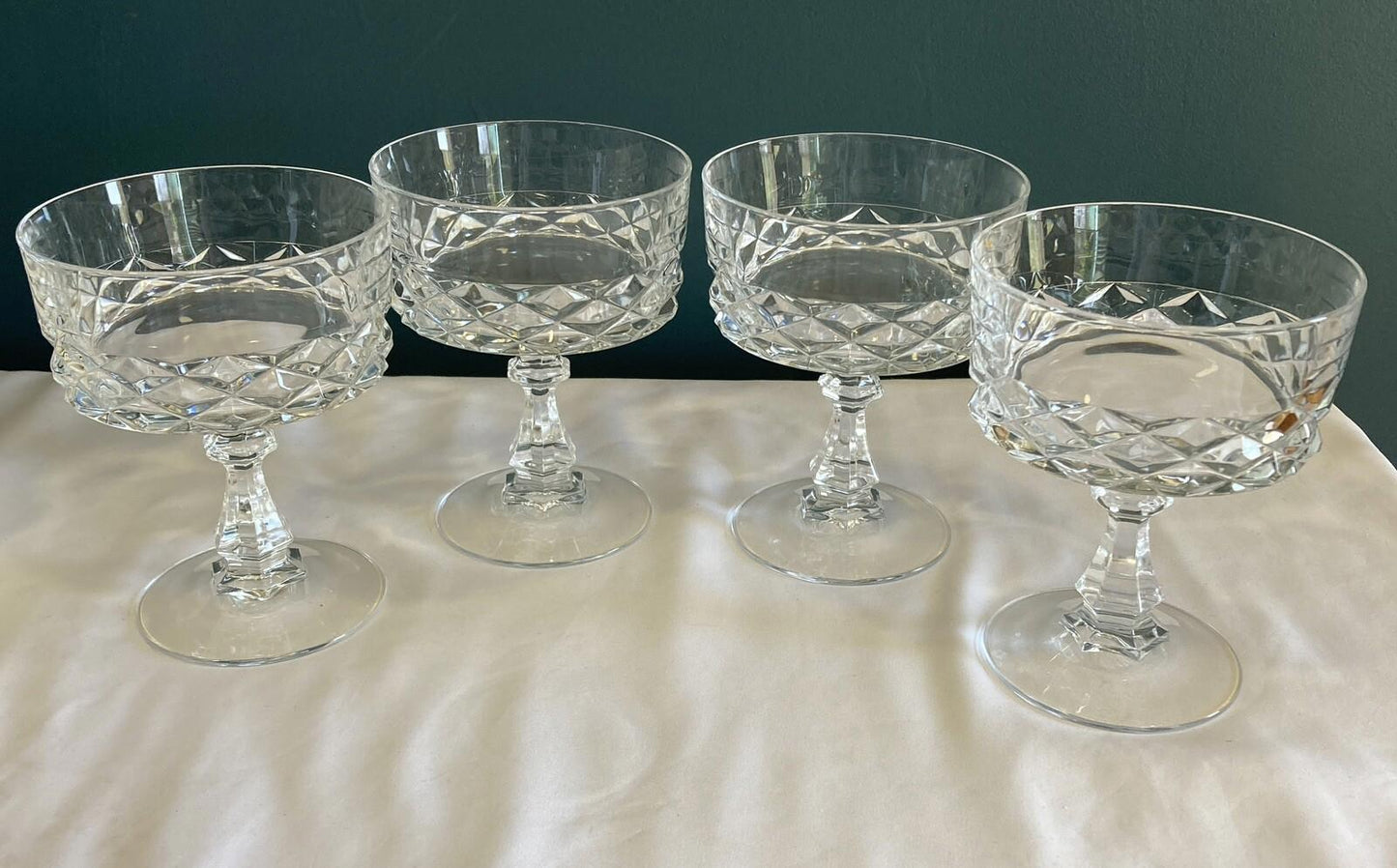 Set of 4 Cristal D'Arques Lead Crystal Sherbet Glasses