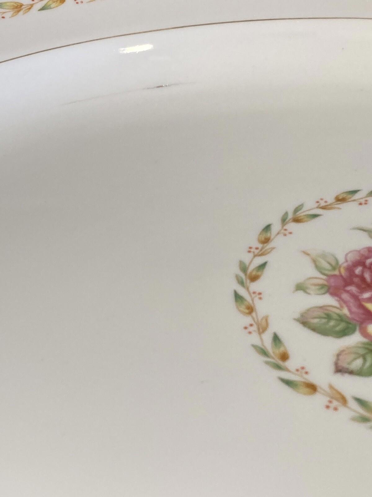 Vintage Mikado China 17" Oval Laurel Roses Platter Made in Occupied Japan