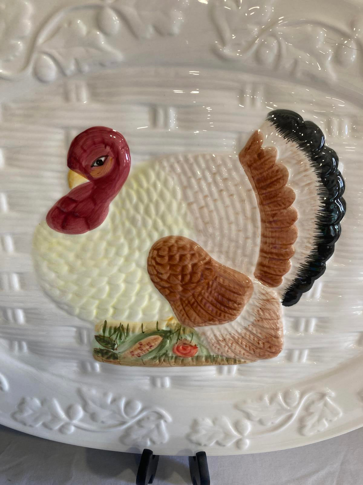Vintage Turkey Oval Serving Platter – Thanksgiving Tableware Vintage Finds