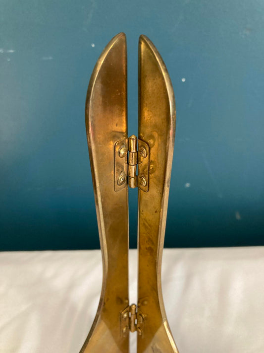 Vintage Brass Folding Display Easel Stand – Adjustable Plate or Frame Holder