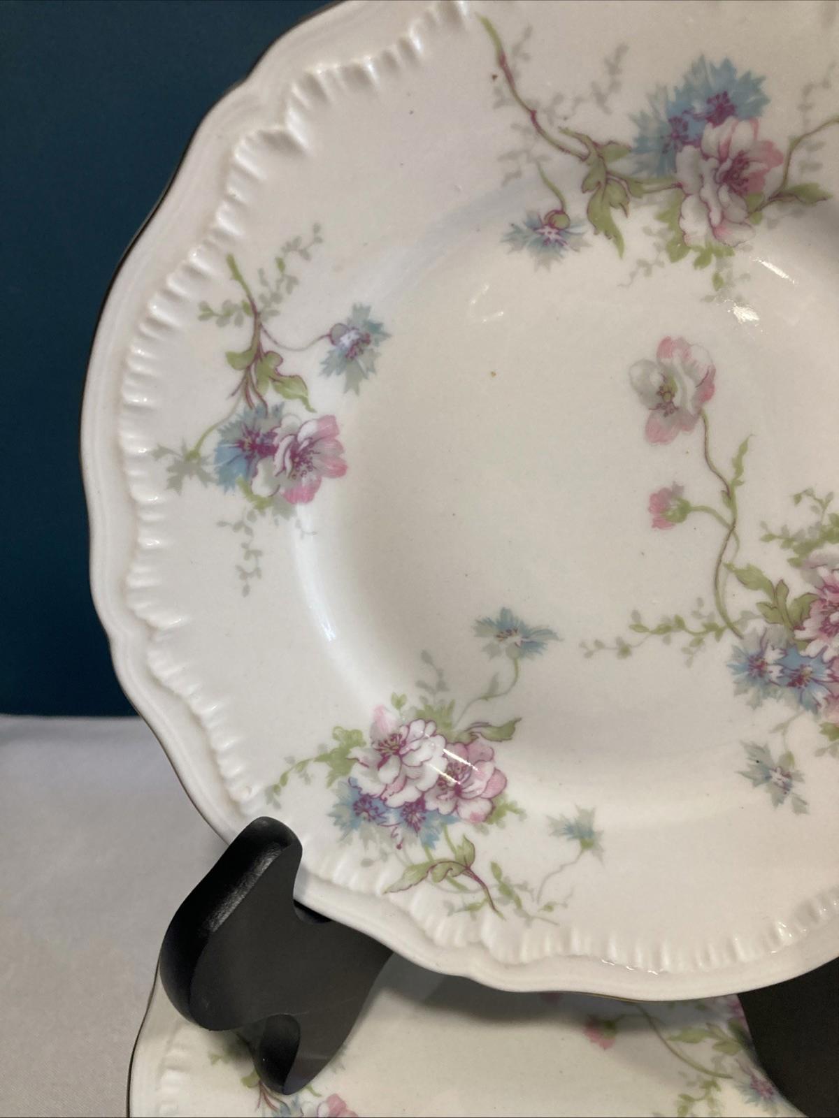 Vintage Theodore Haviland Annette Bread Plate Gold Rim Made in USA, set of 6