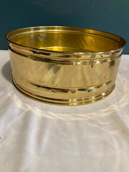 Vintage Hammered Brass Planter – Bristol Brass Tennessee – 8.1” Round
