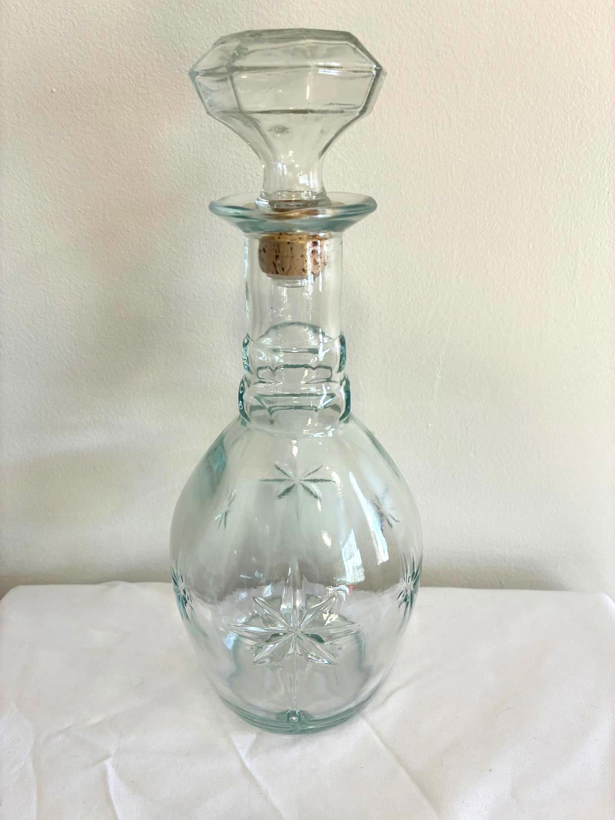 Vintage Cut Glass Decanter with Stopper Starburst Pattern Vintage Finds