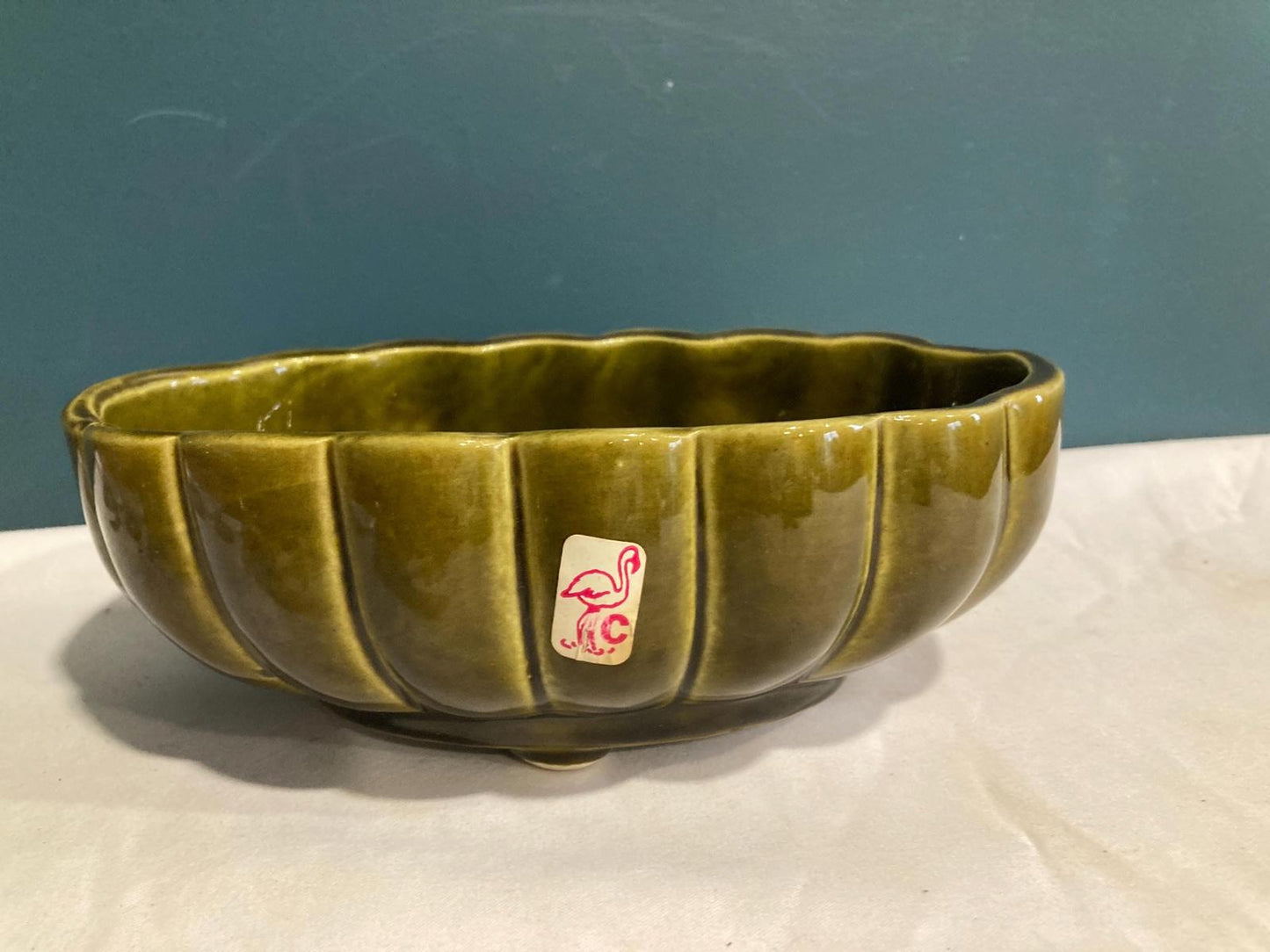 Vintage McCoy Olive Green Footed Planter – Made in USA