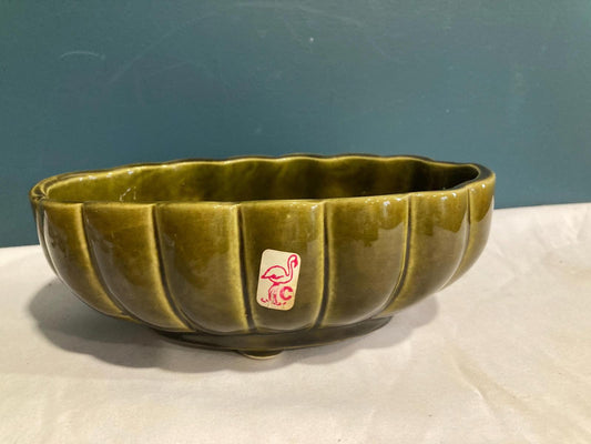 Vintage McCoy Olive Green Footed Planter – Made in USA
