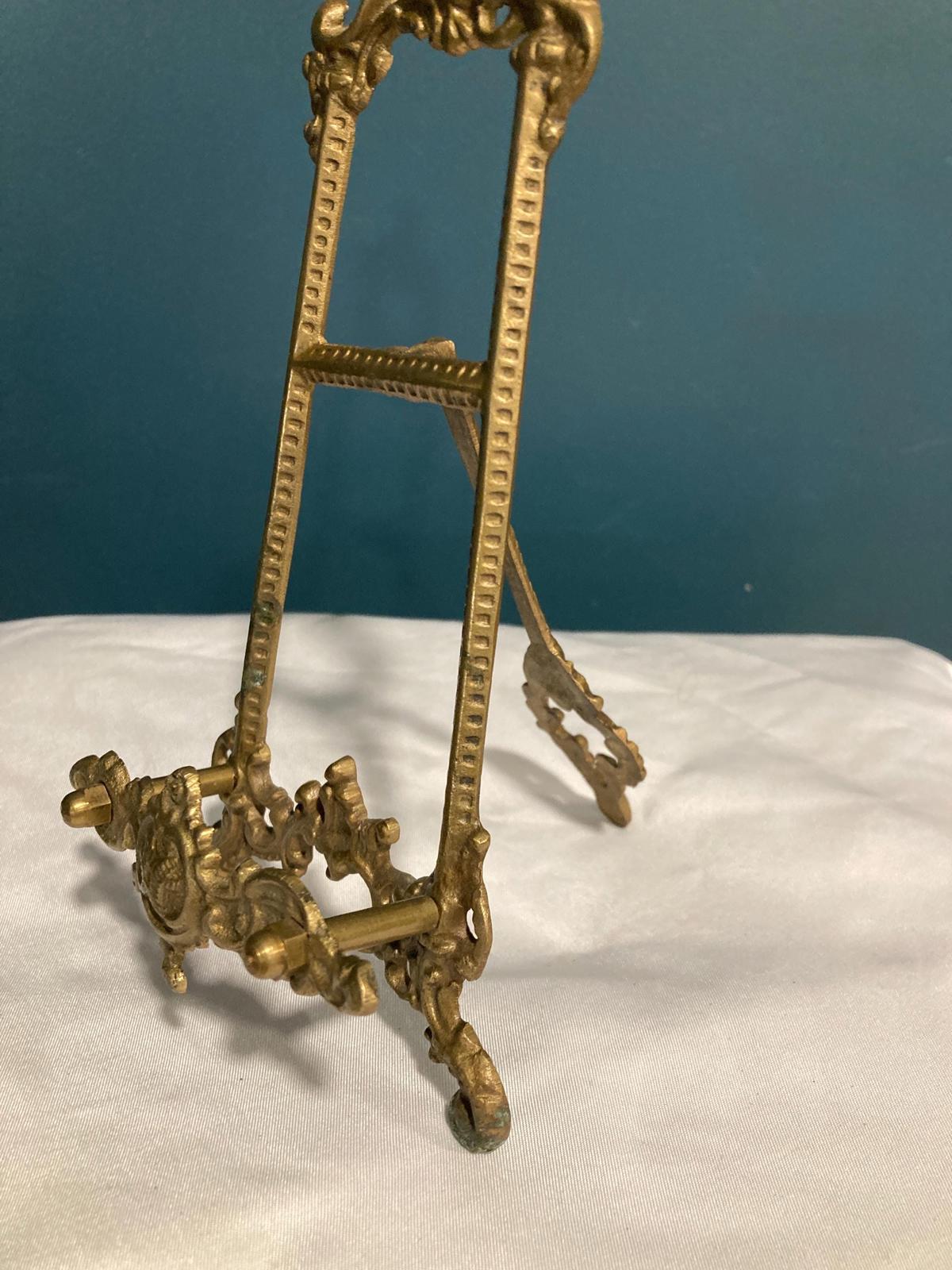 Vintage Solid Brass Ornate Table Easel