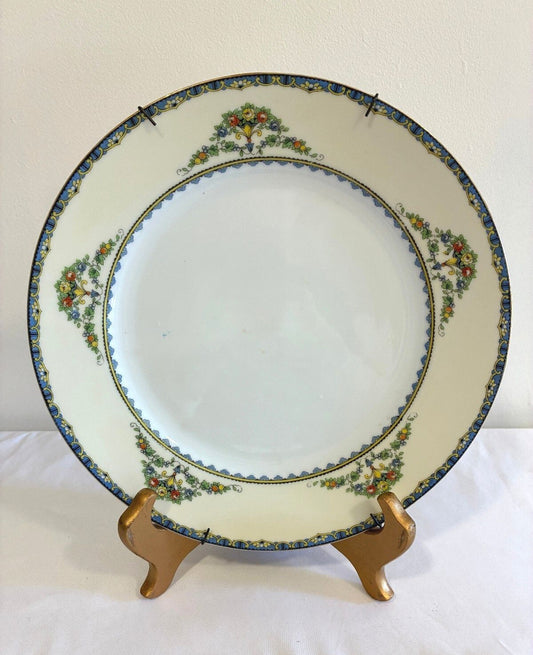 Vintage Noritake Avril Dinner Plate with Plate Hanger, Floral China 9.9", Japan