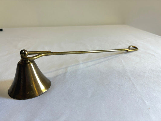 Vintage Brass Candle Snuffer | Bell Shaped Long Handle Extinguisher