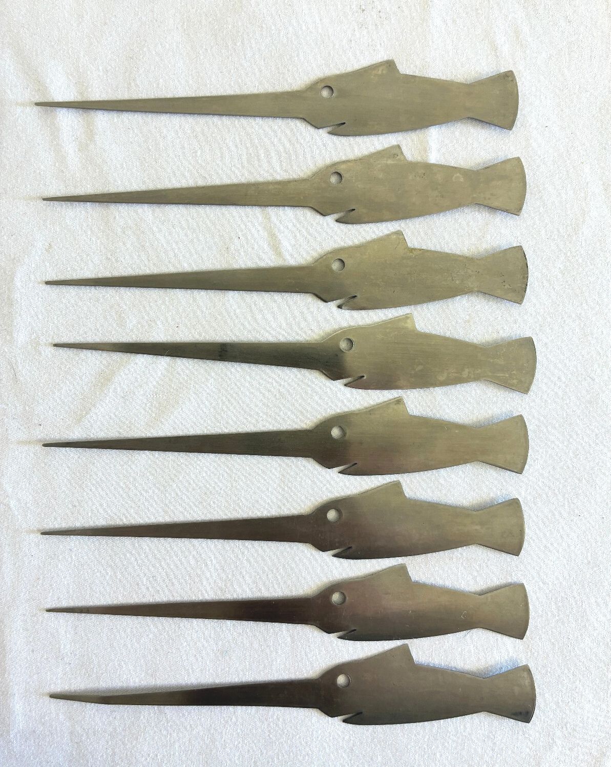 Vintage Swordfish Metal Cocktail Skewers, Set of 8