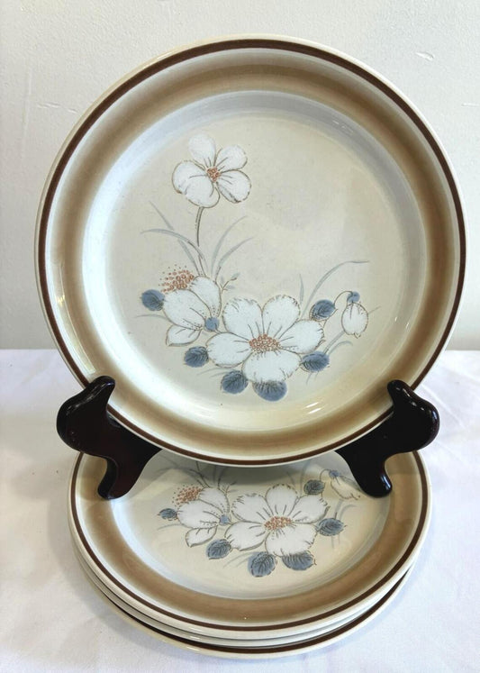 Vintage Hearthside Water Colors Stoneware Salad Plates Set of 4, Floral Dinnerware, Japan Stoneware Plates, Cottagecore Kitchen Decor