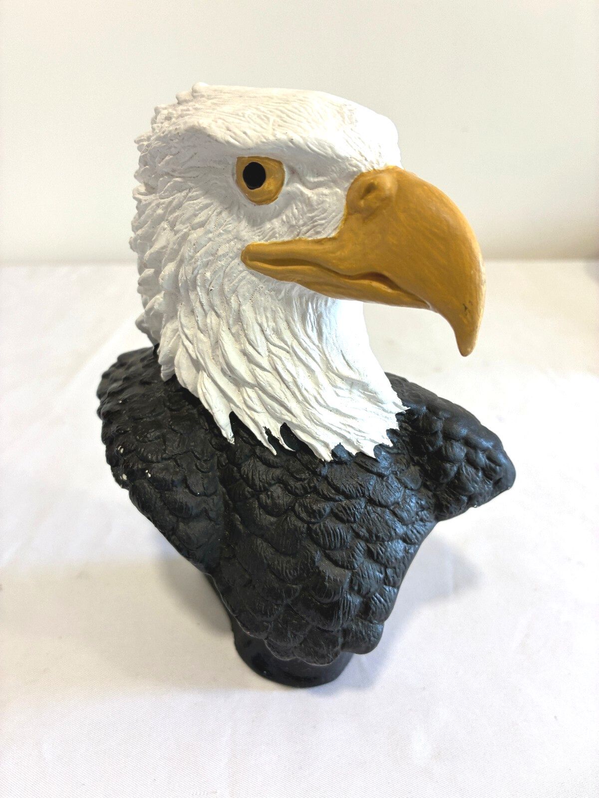 Vintage Ceramic Bald Eagle Bust Sculpture Patriotic Bird Figurine