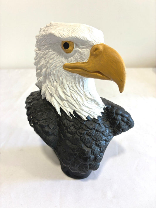Vintage Ceramic Bald Eagle Bust Sculpture Patriotic Bird Figurine
