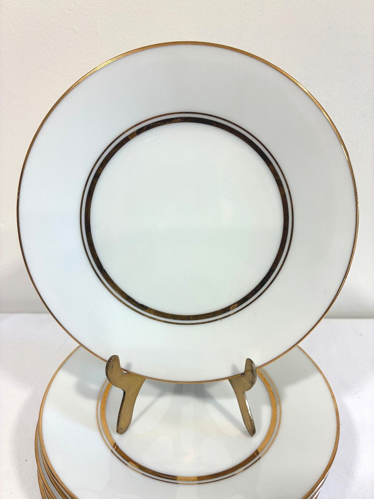 Vintage Noritake Gloria China Plates Set of 8, Gold Rim Dessert Plates, Japan