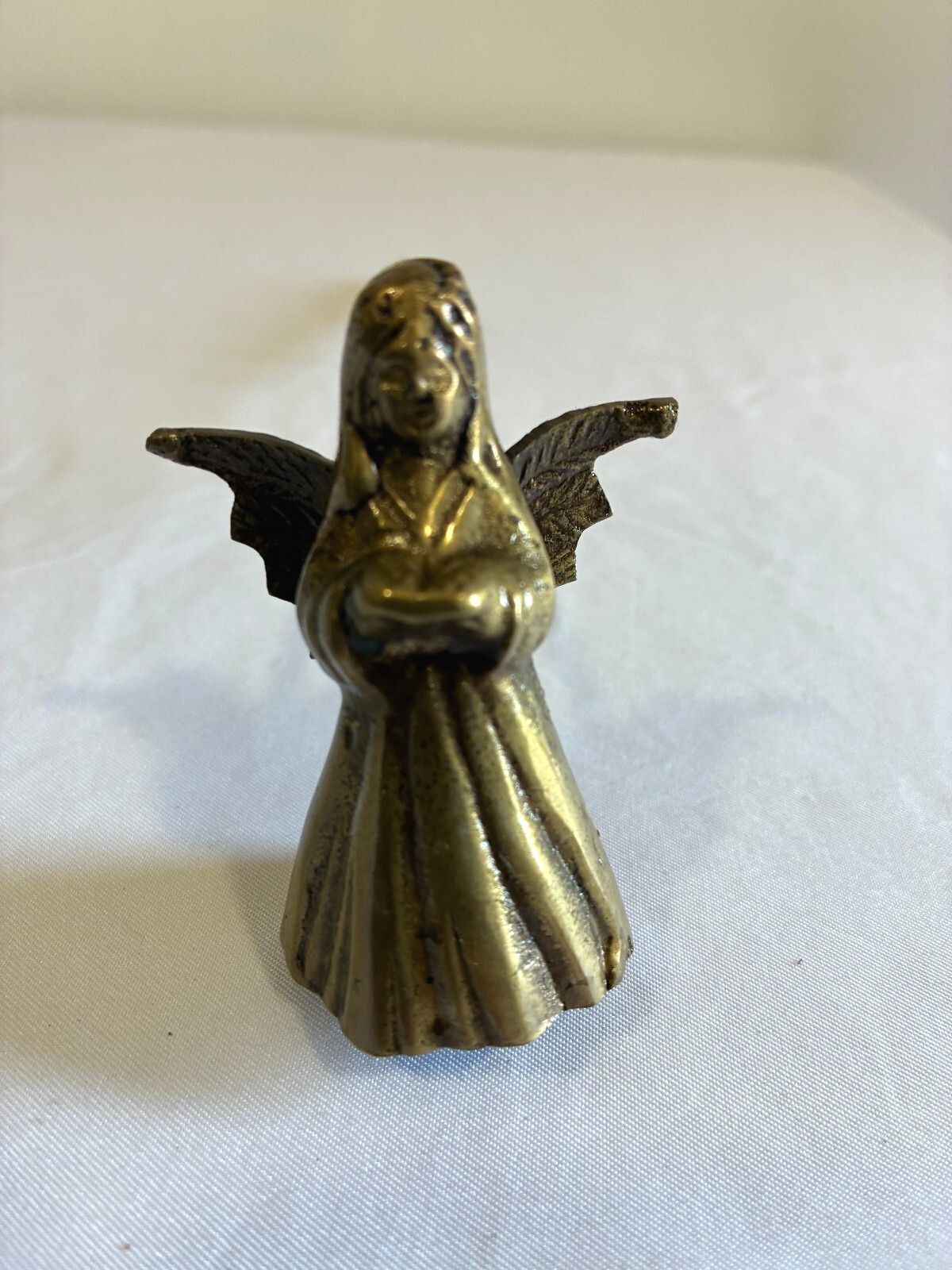 Vintage Brass Angel Figural Candle Snuffer | Winged Cherub Long Handle