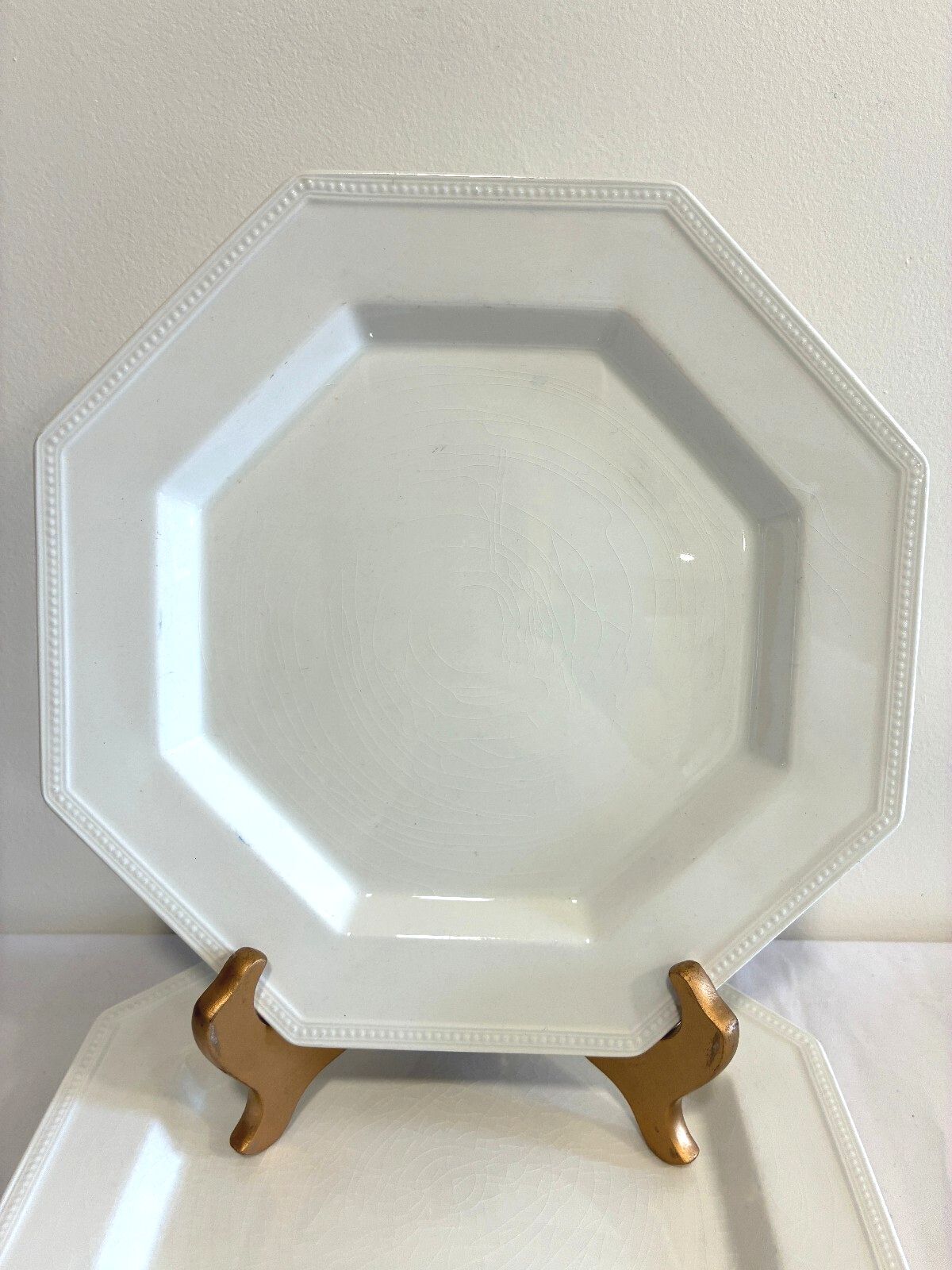 Vintage Johnson Bros Heritage Ironstone Octagonal Dinner Plates | Set of 2