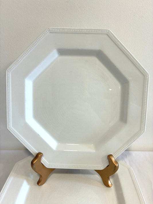 Vintage Johnson Bros Heritage Ironstone Octagonal Dinner Plates | Set of 2