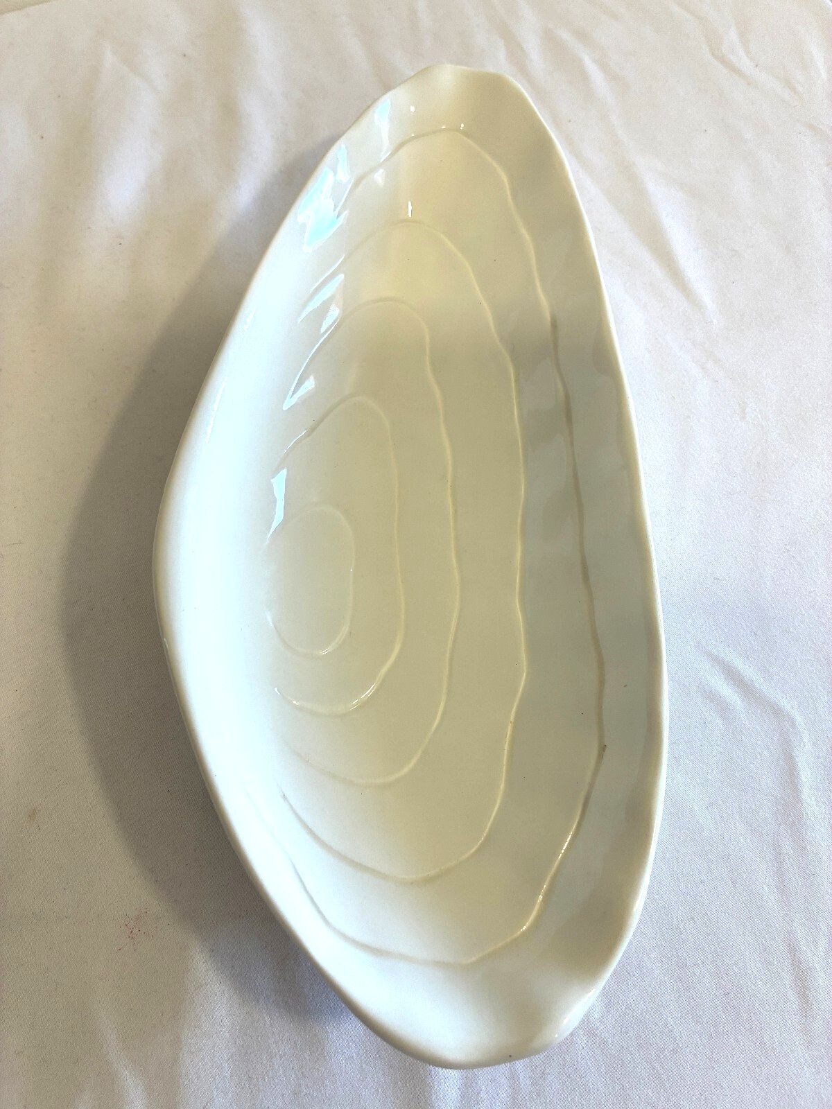 Vintage Este Ceramiche Italy White Oyster Shaped Dish | Italian Pottery
