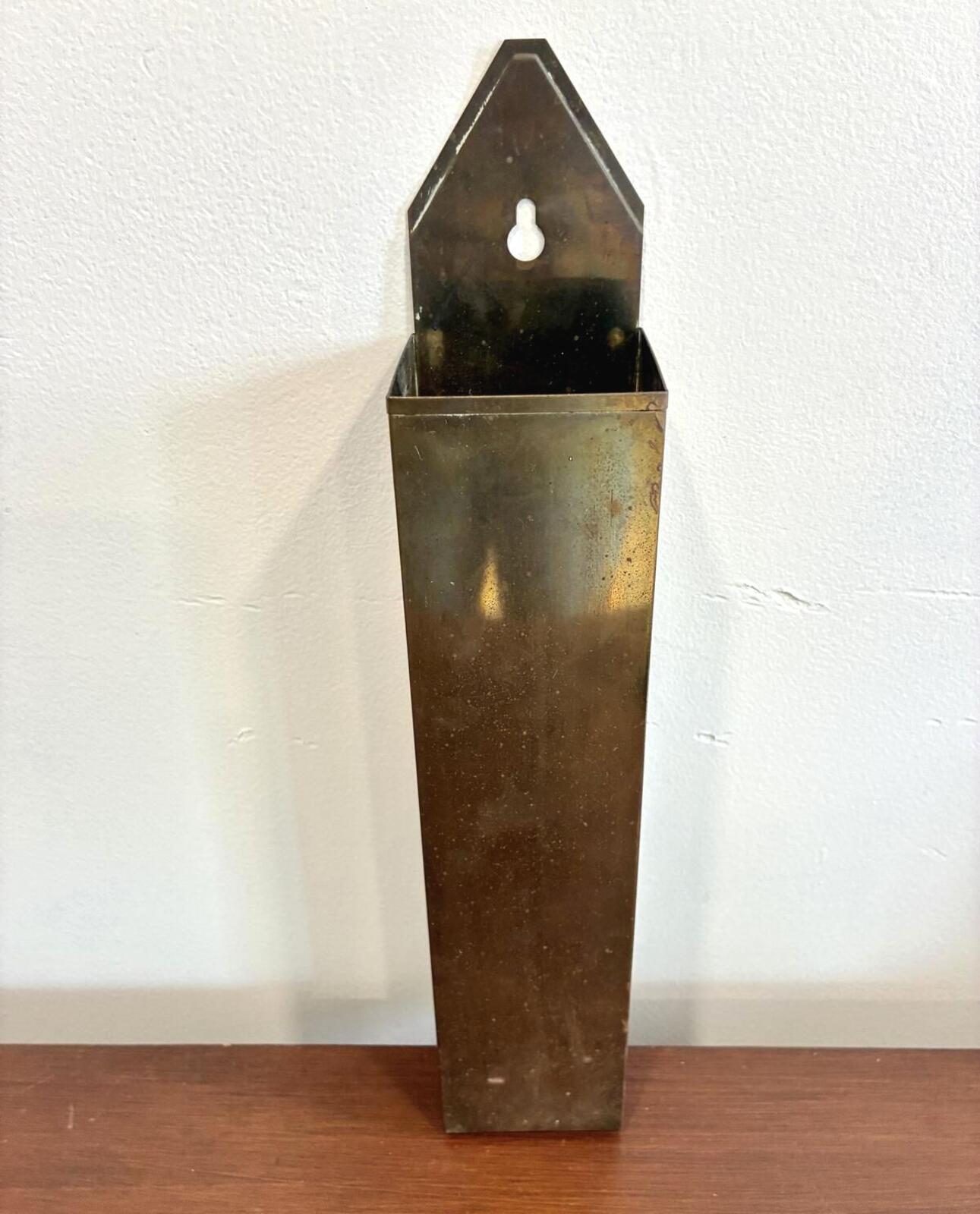 Vintage Brass Match Holder, Wall Mount Matchstick Holder, Rustic Farmhouse